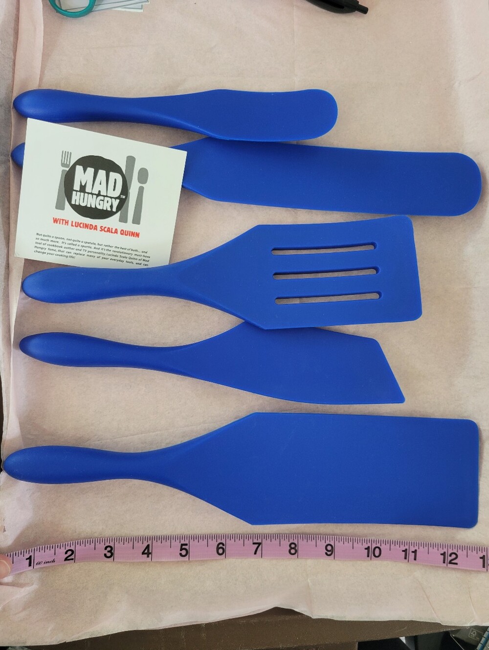 New✨️ Colbalt Blue Silicone Spatula SPURDLE 5 Piece Set MAD HUNGRY